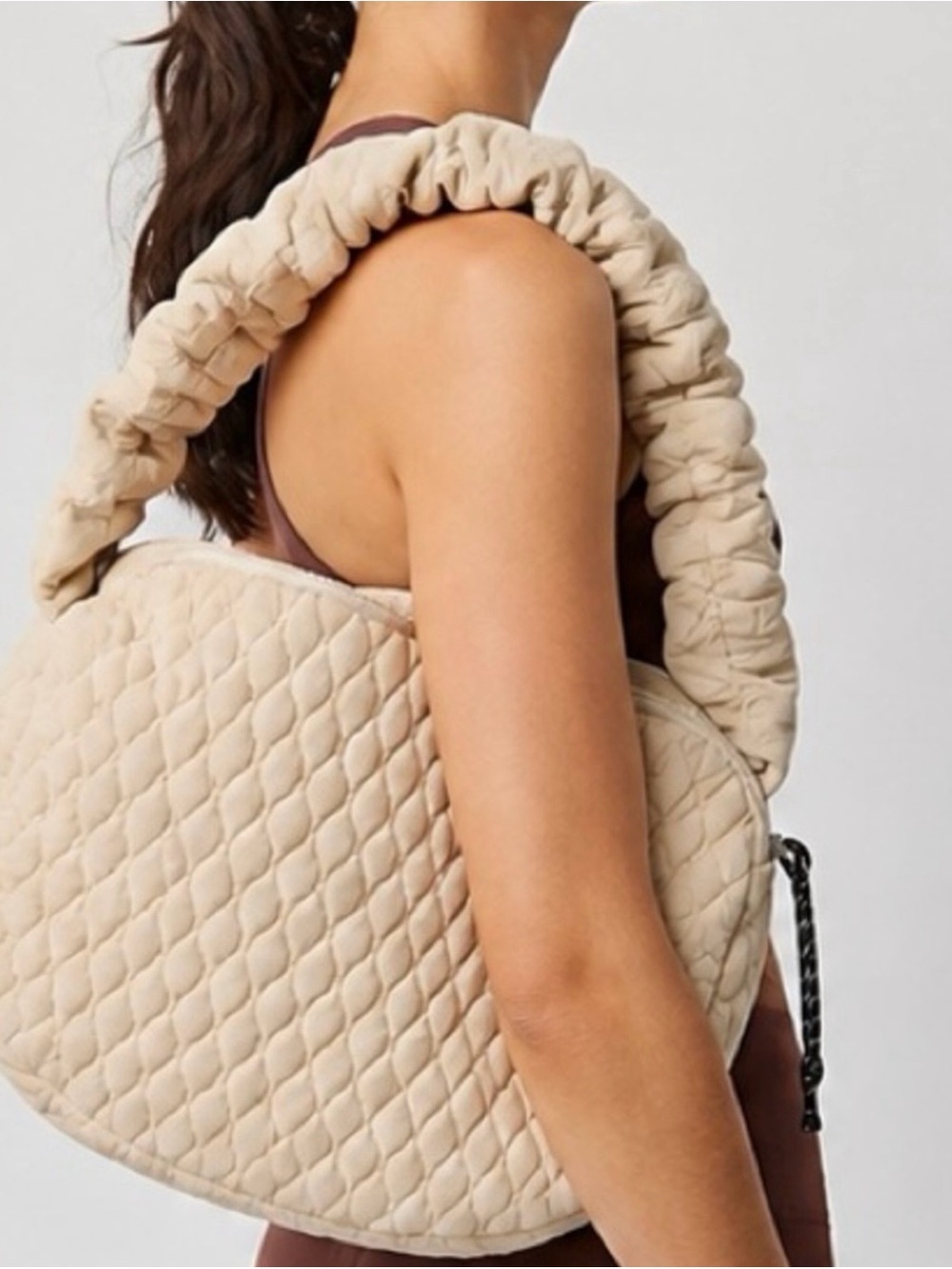 FP Movement by Free People Quilted Home Plate Shoulder Bag with Ruched Strap NWT
